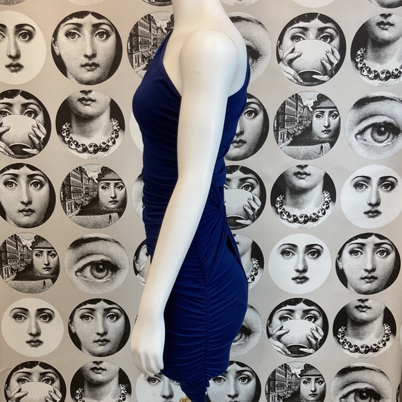 Tart Navy One Shoulder Ruched Bodycon Dress Sz M, excellent condition! - Picture 5 of 12